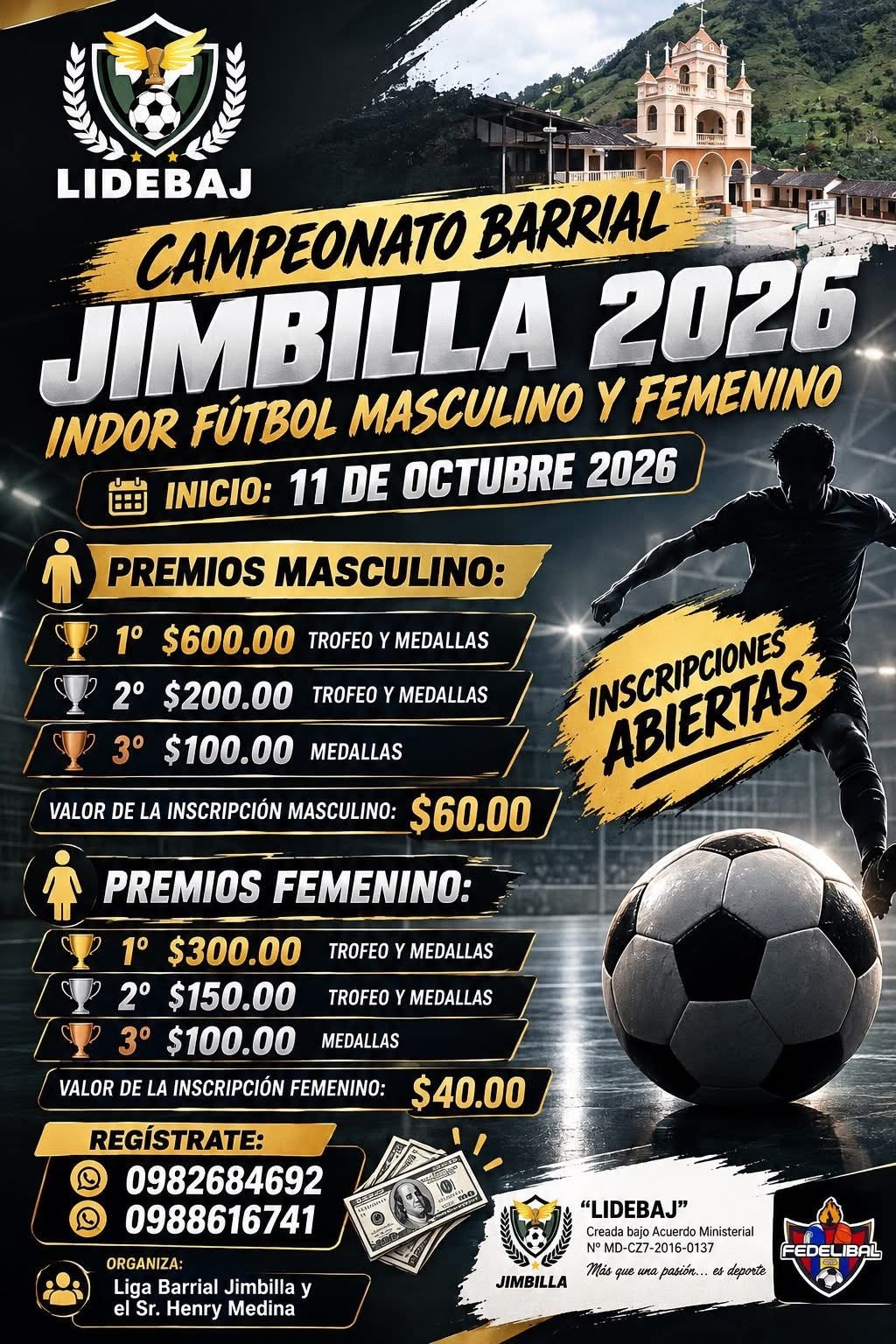 🏆⚽ ¡CAMPEONATO BARRIAL JIMBILLA 2026! ⚽🏆