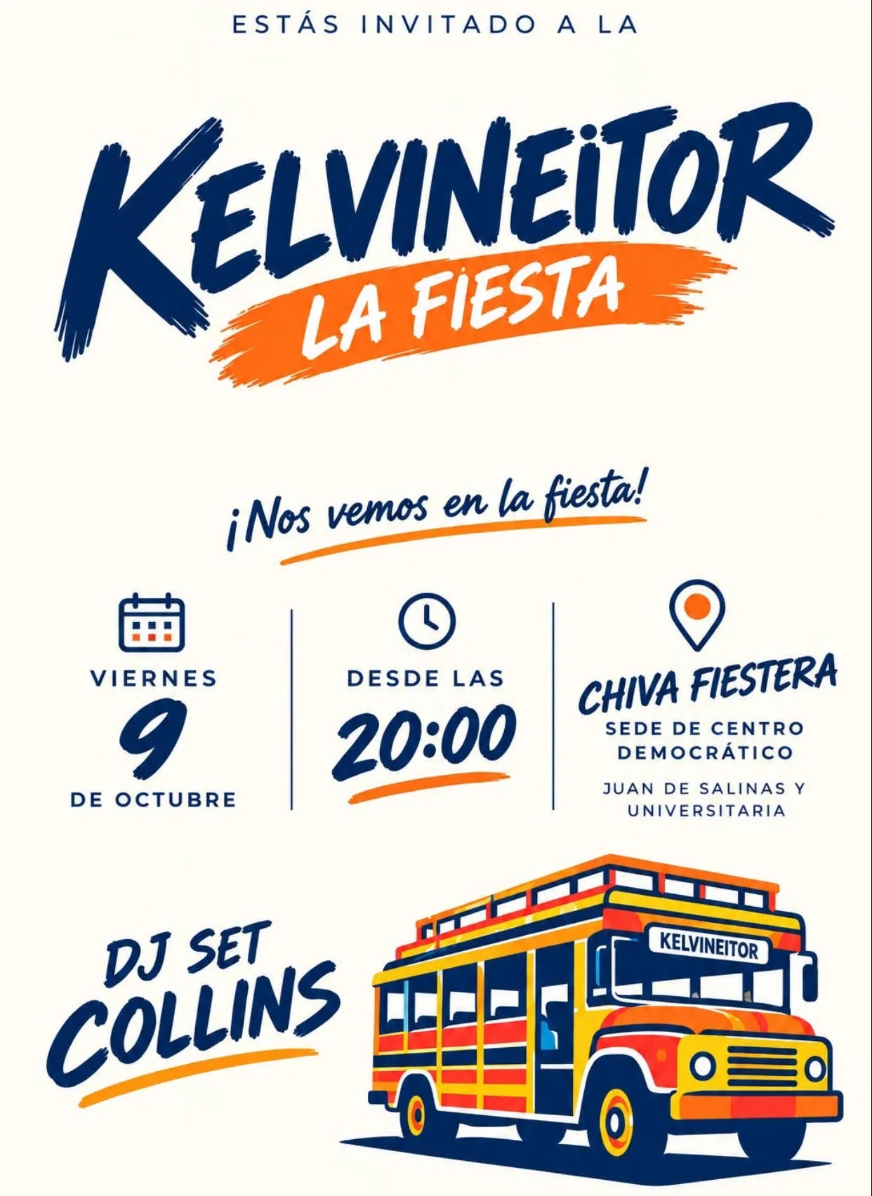 Juventudes CD te invita al Kelvineitor FEST, este viernes 09 de octubre CHIVA FIESTERA 🎉