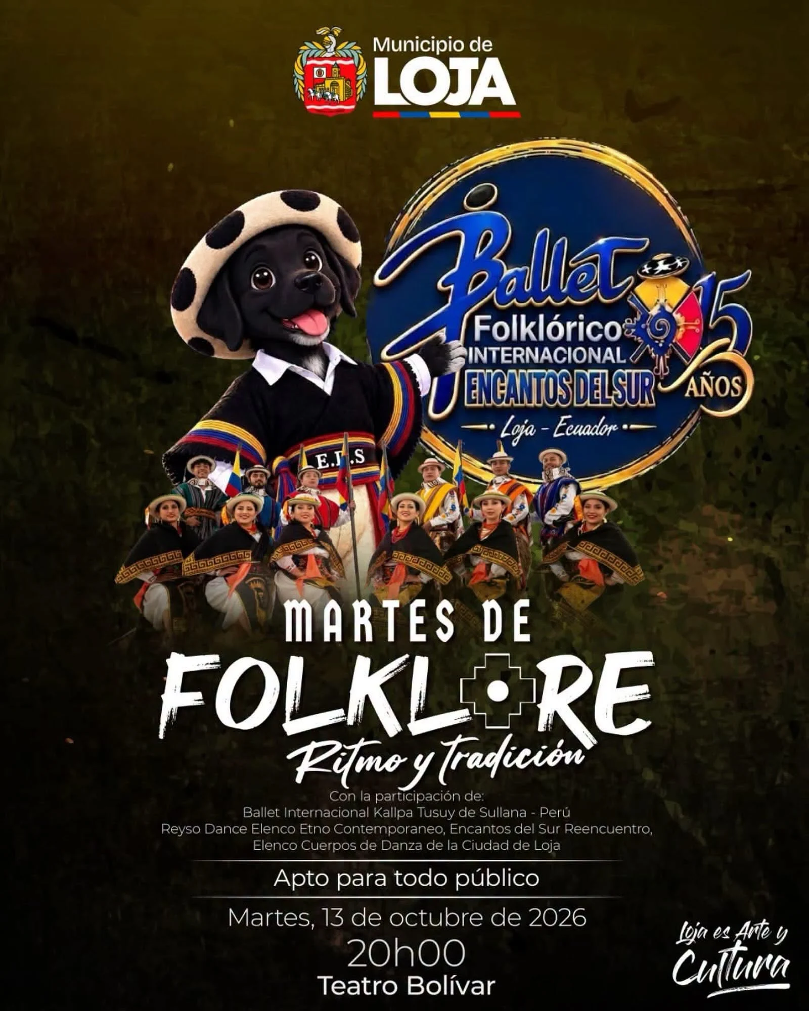 🇪🇨 #MartesDeFolklore || ¡Ritmo, tradición y cultura se toman el Teatro Bolívar! 💃🏻🎶